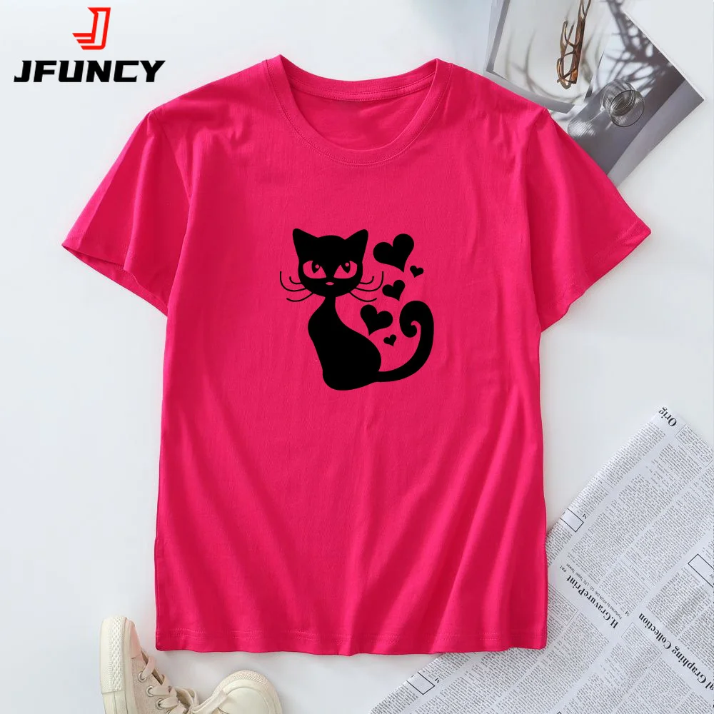 100% Cotton Women's T Shirts Oversized Casual Tee 2025 Summer Soft Short Sleeve Tshirt New Cat Graphic Woman Top Female Clothing
100% Cotton Women's T Shirts Oversized Casual Tee 2025 Summer Soft Short Sleeve Tshirt New Cat Graphic Woman Top Female Clothing