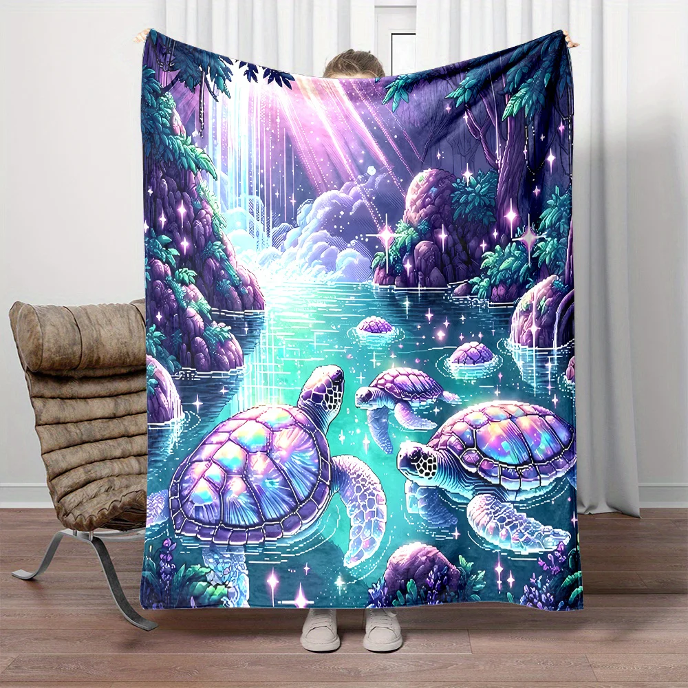 Digital printing flannel throwing blanket, double-sided all-season turtle pattern, soft non-woven
Digital printing flannel throwing blanket, double-sided all-season turtle pattern, soft non-woven