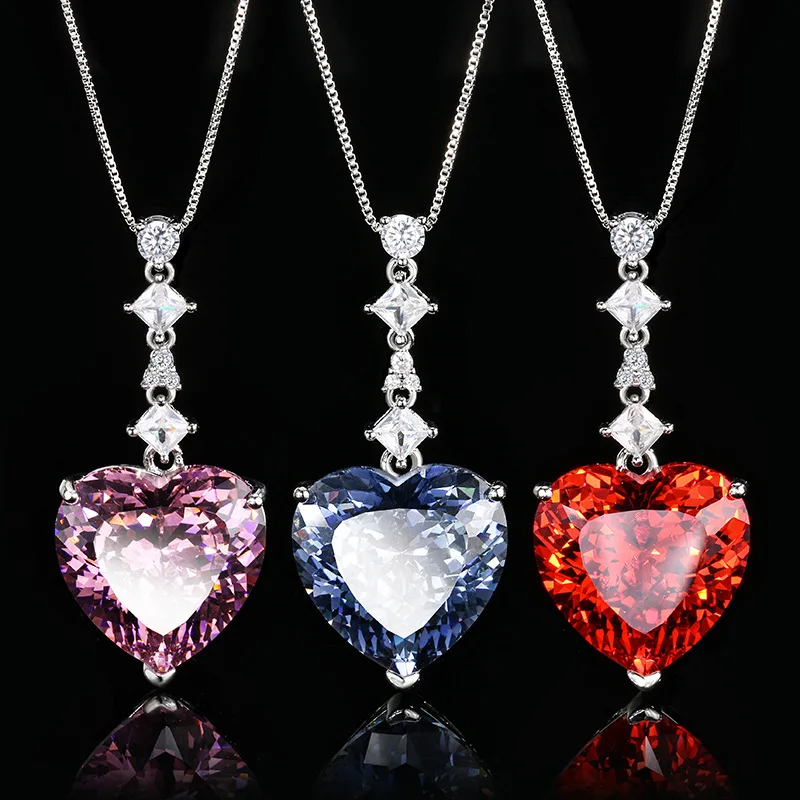 Shiny Heart High Carbon Diamond Pendant Necklace 20*20mm 3 Color Gemstone Neck Chain Gifts Fashion Jewelry Wholesale
Shiny Heart High Carbon Diamond Pendant Necklace 20*20mm 3 Color Gemstone Neck Chain Gifts Fashion Jewelry Wholesale