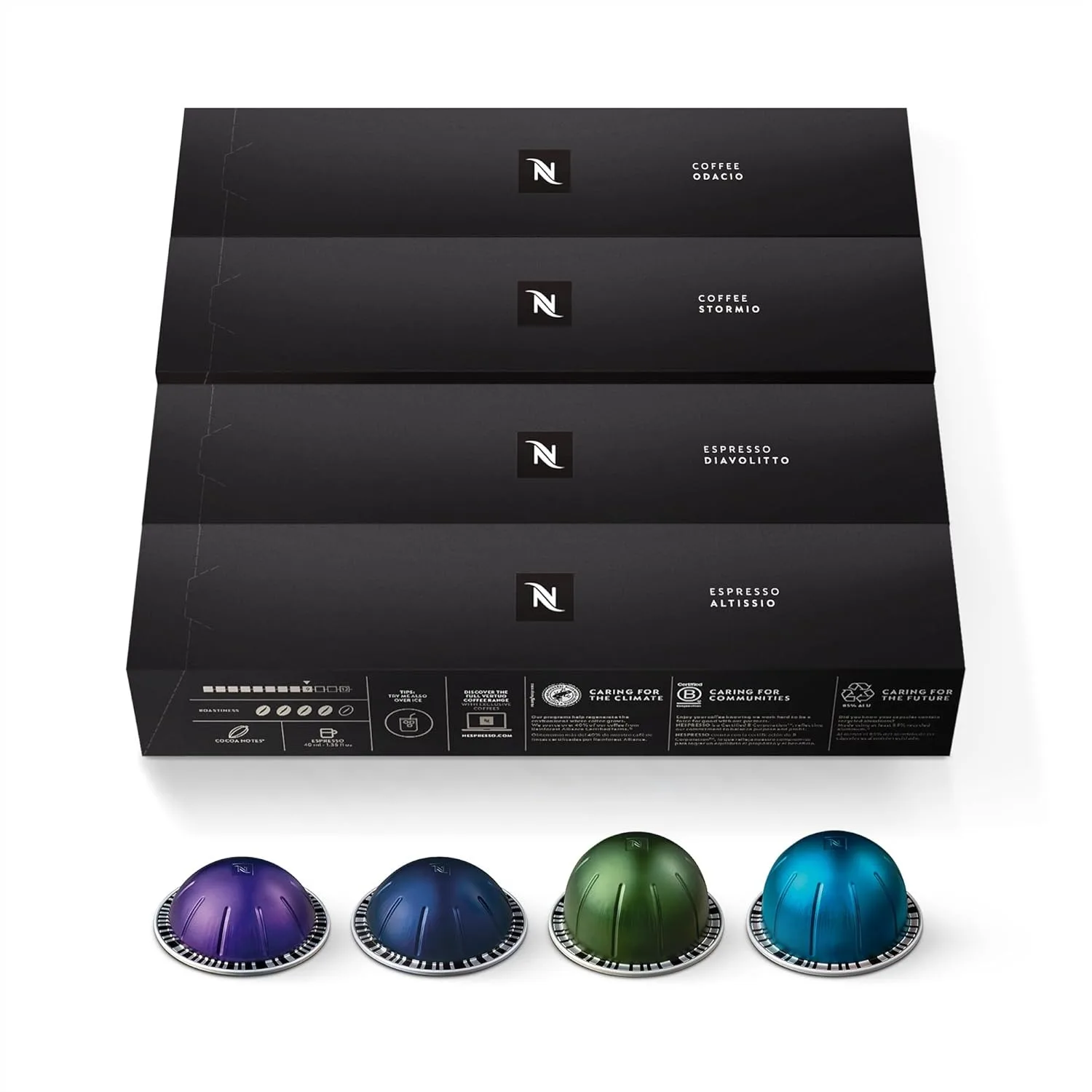 Nespresso Vertuo Intense Variety Pack, Dark Roast Coffee Pods, 40 Count for 7.8oz & 1.35oz Brews
Nespresso Vertuo Intense Variety Pack, Dark Roast Coffee Pods, 40 Count for 7.8oz & 1.35oz Brews