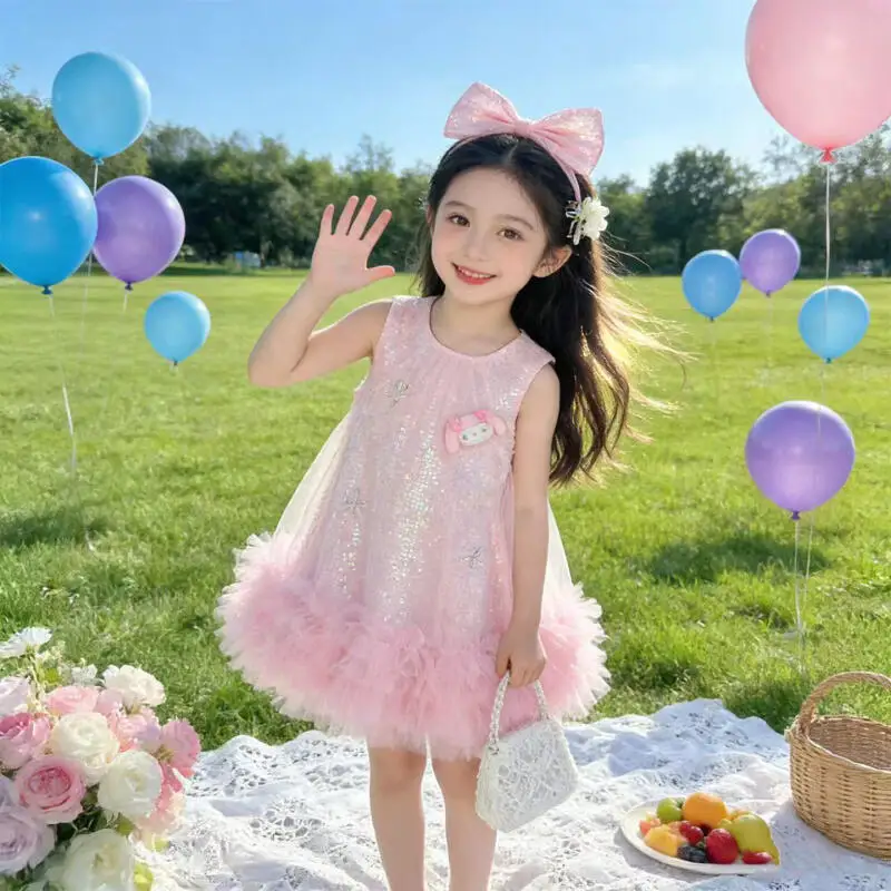 Anime My Melody Girls Summer Dress Children's Sleeveless Yarn Skirt Kuromi Shiny Princess Lolita Dress Birthday Party Dress Gift
Anime My Melody Girls Summer Dress Children's Sleeveless Yarn Skirt Kuromi Shiny Princess Lolita Dress Birthday Party Dress Gift
