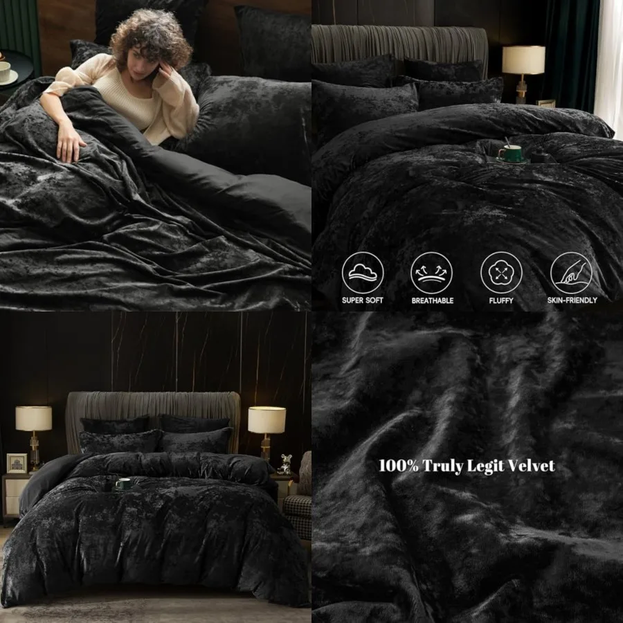 Truly Velvet Duvet Cover Set Size, 3pcs Ultra Soft Breathable Comforter Cover Set, Luxury Cozy Flannel Duvet Cover with Pillow
Truly Velvet Duvet Cover Set Size, 3pcs Ultra Soft Breathable Comforter Cover Set, Luxury Cozy Flannel Duvet Cover with Pillow