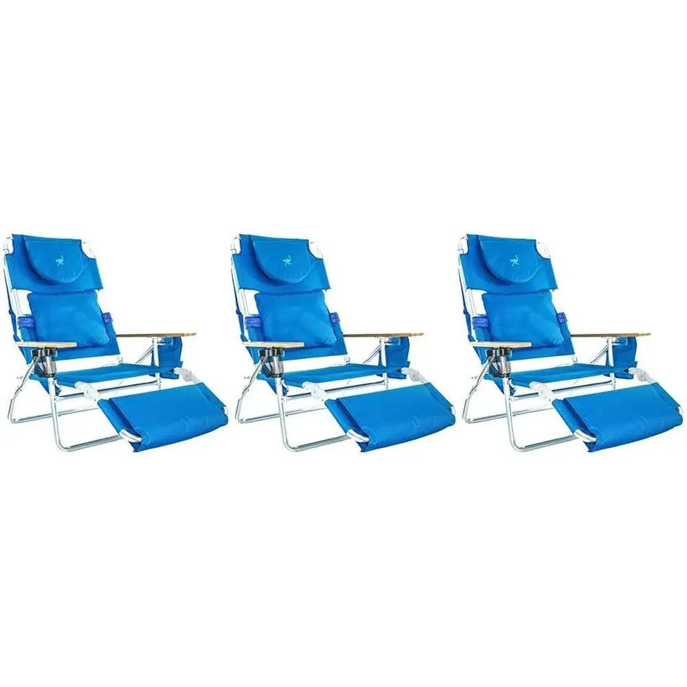 Triple Pack Blue Padded Outdoor Reclining Beach Lounge Chairs
Triple Pack Blue Padded Outdoor Reclining Beach Lounge Chairs