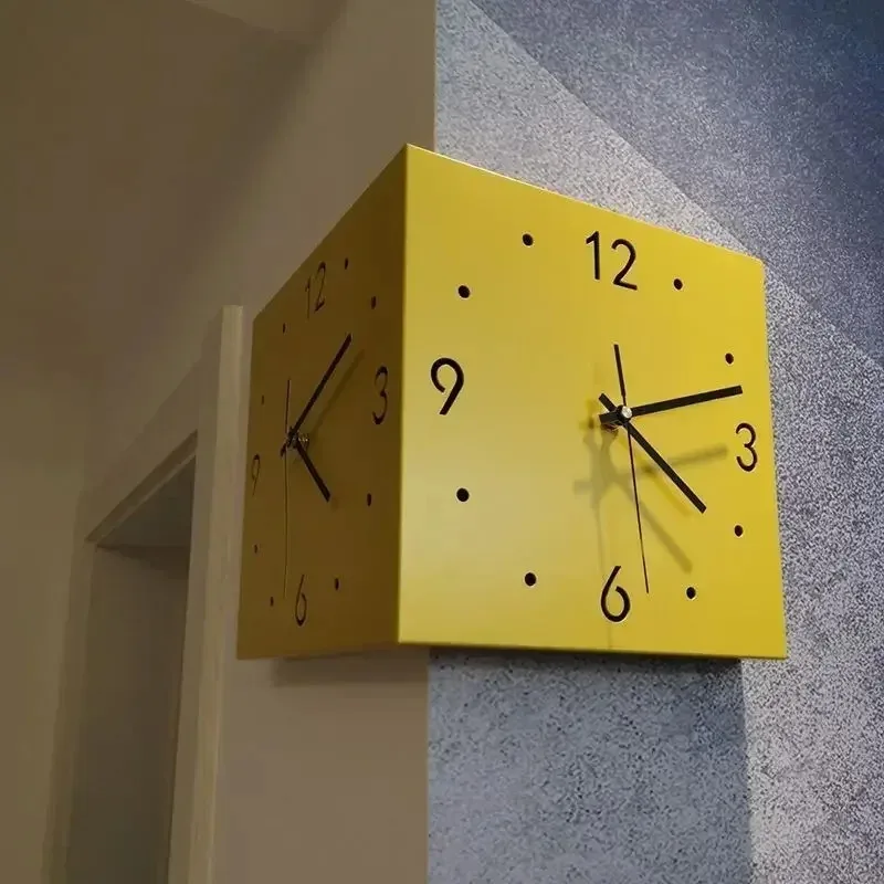 Creative Home Wall Clock Living Room Square Silent Corner Wall Clock Stylish and Simple Metal Double-sided Wall Clock
Creative Home Wall Clock Living Room Square Silent Corner Wall Clock Stylish and Simple Metal Double-sided Wall Clock