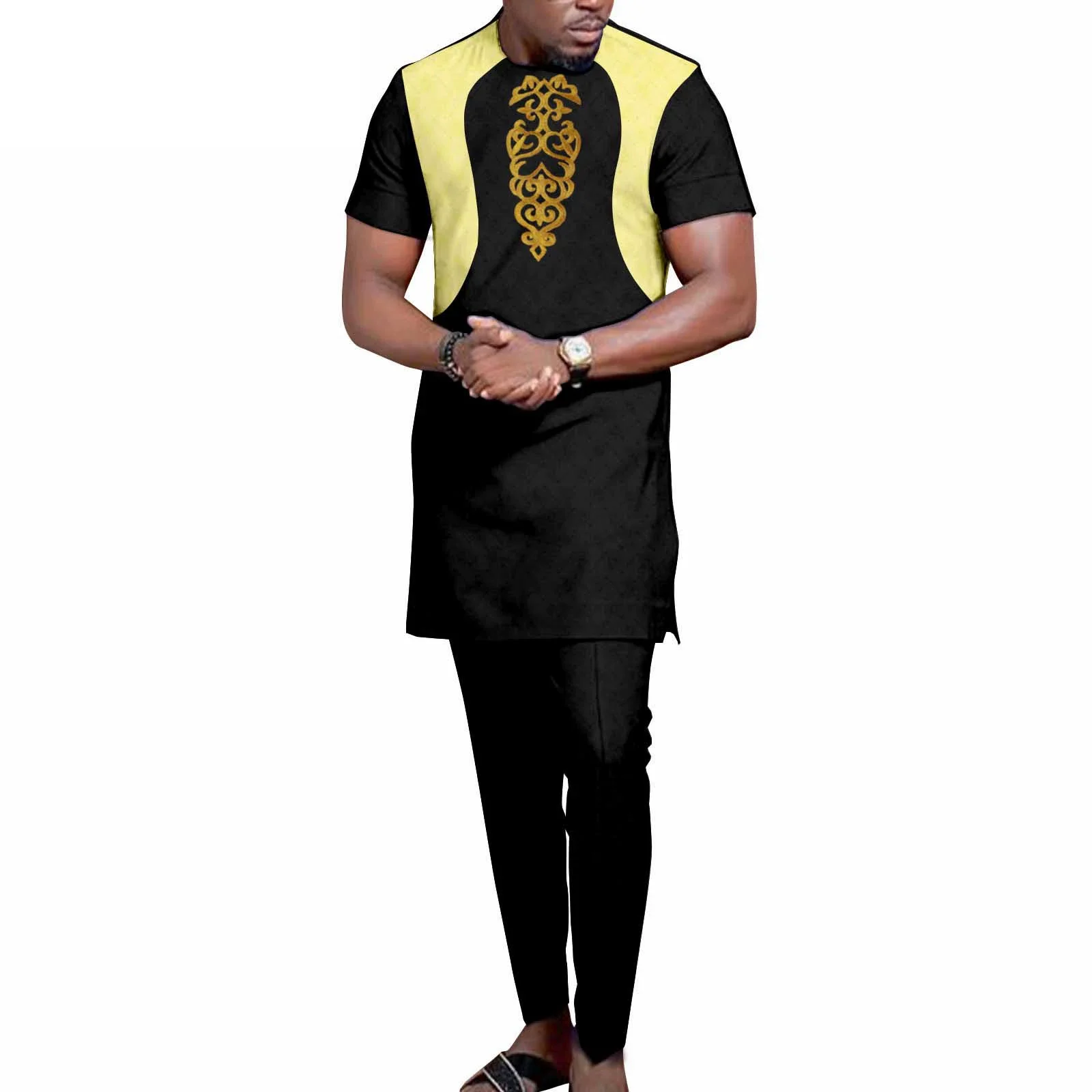 Sale African Clothes for Men Tradition Wedding Party Clothing Bazin Robe Embroidery Ankara Pants Hats 4 Pcs Set Dashiki Nigeria
Sale African Clothes for Men Tradition Wedding Party Clothing Bazin Robe Embroidery Ankara Pants Hats 4 Pcs Set Dashiki Nigeria