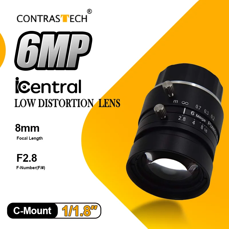 Промышленные целебные линзы CONTRASTECH 6MP 1/1,8 "8 мм, 50 мм, 35 мм, 16 мм, объектив с креплением C, FA, низкие искажения для промышленной камеры
Промышленные целебные линзы CONTRASTECH 6MP 1/1,8 "8 мм, 50 мм, 35 мм, 16 мм, объектив с креплением C, FA, низкие искажения для промышленной камеры