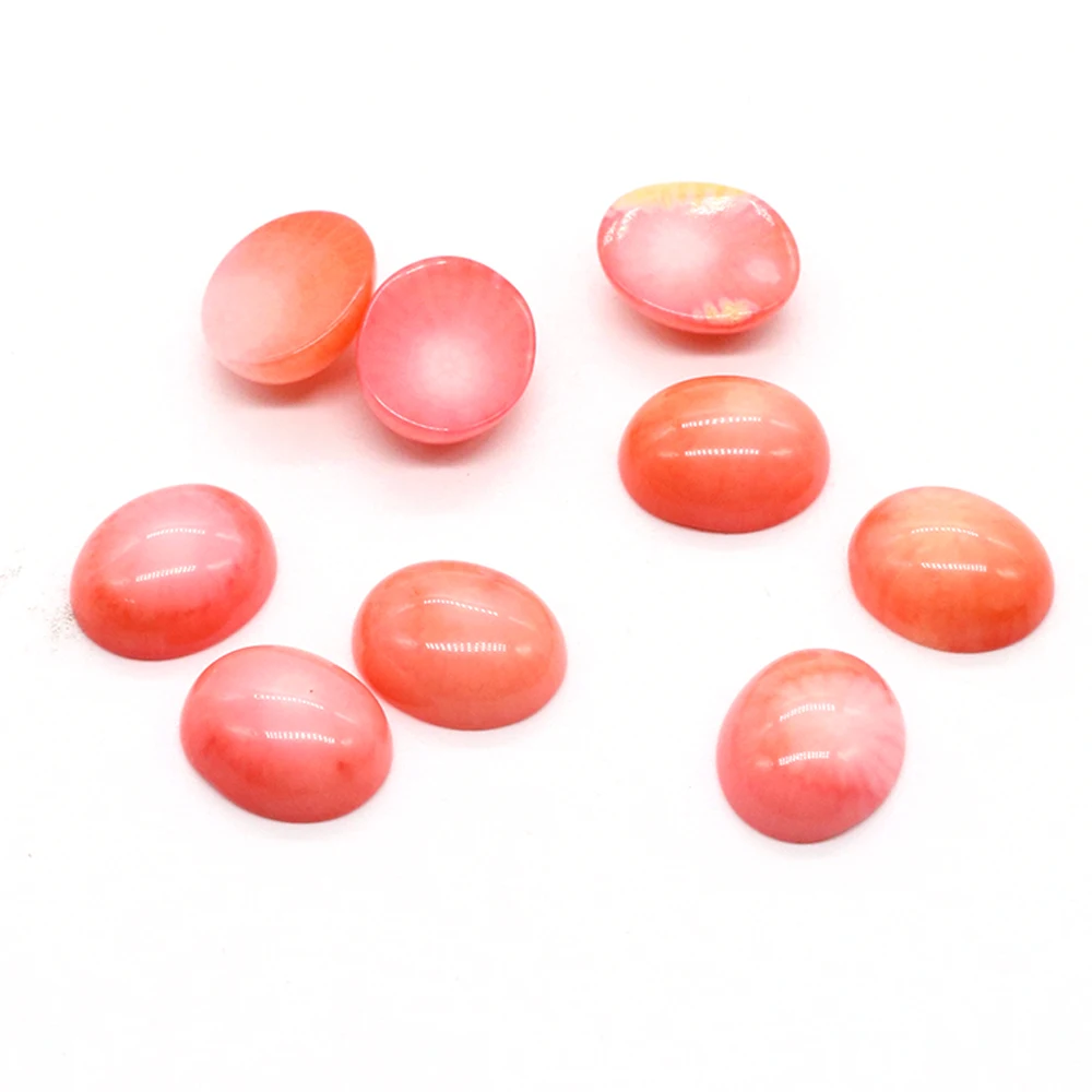 Pink Coral Cabochon Beads Egg-shaped Oval Gem Ring CAB Cabochon Fashion Jewelry High-quality Coral Beads Necklace Accessories
Pink Coral Cabochon Beads Egg-shaped Oval Gem Ring CAB Cabochon Fashion Jewelry High-quality Coral Beads Necklace Accessories