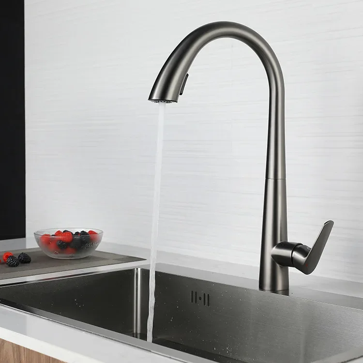 304 Stainless Steel Kitchen Pull-out Faucet Gun Gray Household Sink Vegetable Basin Hot and Cold Water Faucet Source Factory
304 Stainless Steel Kitchen Pull-out Faucet Gun Gray Household Sink Vegetable Basin Hot and Cold Water Faucet Source Factory