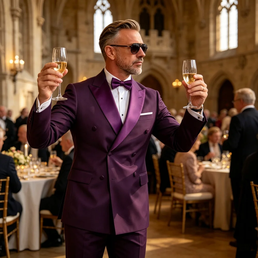 Luxury Men's Tuxedos with Pointed Lapel Double Breasted Smoking Customizable Formal Wedding Groom's Clothes
Luxury Men's Tuxedos with Pointed Lapel Double Breasted Smoking Customizable Formal Wedding Groom's Clothes