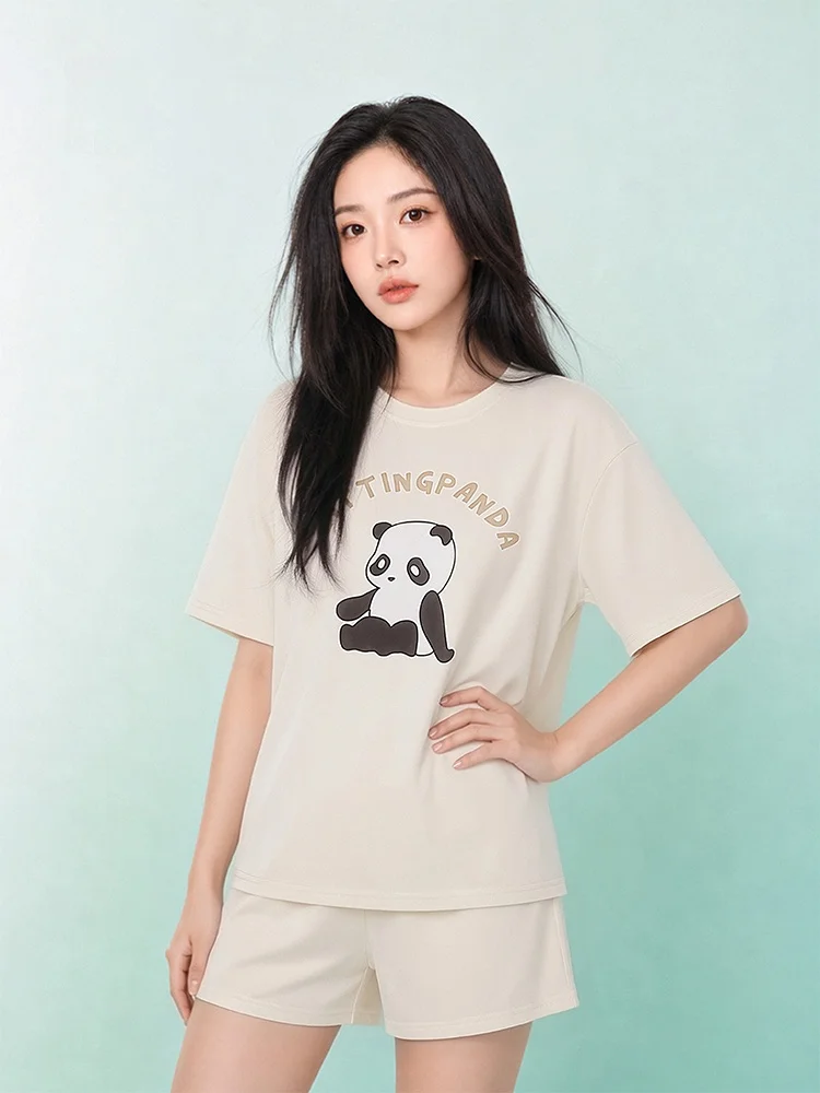 Cute Panda Ladies Summer Sleepwear Modal Short Sleeve Shorts Home Clothes Set Can Be Worn outside Soft Breathable Moisture Wi...
Cute Panda Ladies Summer Sleepwear Modal Short Sleeve Shorts Home Clothes Set Can Be Worn outside Soft Breathable Moisture Wi...