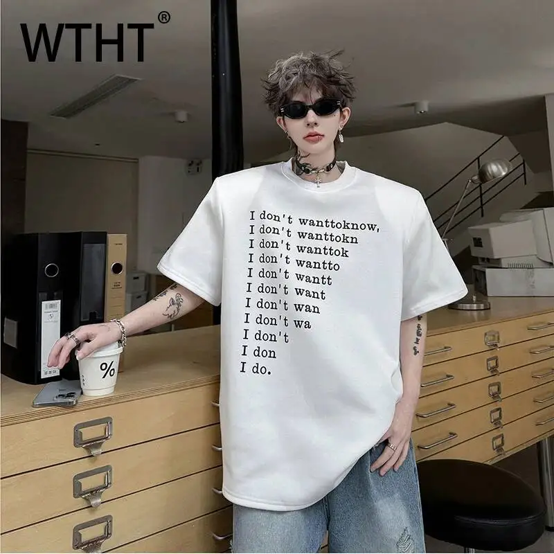 WTHT Vintage 2026 Summer Men's Letter Print Shoulder Pads Loose T-shirts Fashion High Street Round Collar Tops Male 2A3099
WTHT Vintage 2026 Summer Men's Letter Print Shoulder Pads Loose T-shirts Fashion High Street Round Collar Tops Male 2A3099