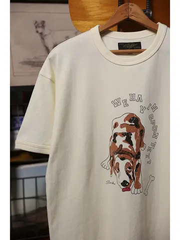 Second Order Retro Discharge Print T-Shirt 250g Cotton Vintage Cartoon Animal Print Tee