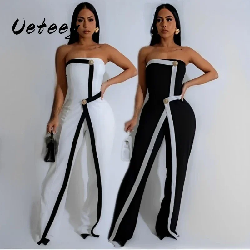 Ueteey Women's Elegant Button Sleeveless Strapless Irregular Jumpsuits 2025 Wide Leg Outfits Night Club Streetwear One Piece
Ueteey Women's Elegant Button Sleeveless Strapless Irregular Jumpsuits 2025 Wide Leg Outfits Night Club Streetwear One Piece