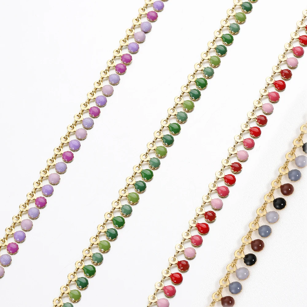 1Meter Stainless Steel Colorful Enamel Sun Round Drop Link Chains for Jewelry Making DIY Choker Bracelet Necklace DIY Handmade
1Meter Stainless Steel Colorful Enamel Sun Round Drop Link Chains for Jewelry Making DIY Choker Bracelet Necklace DIY Handmade
