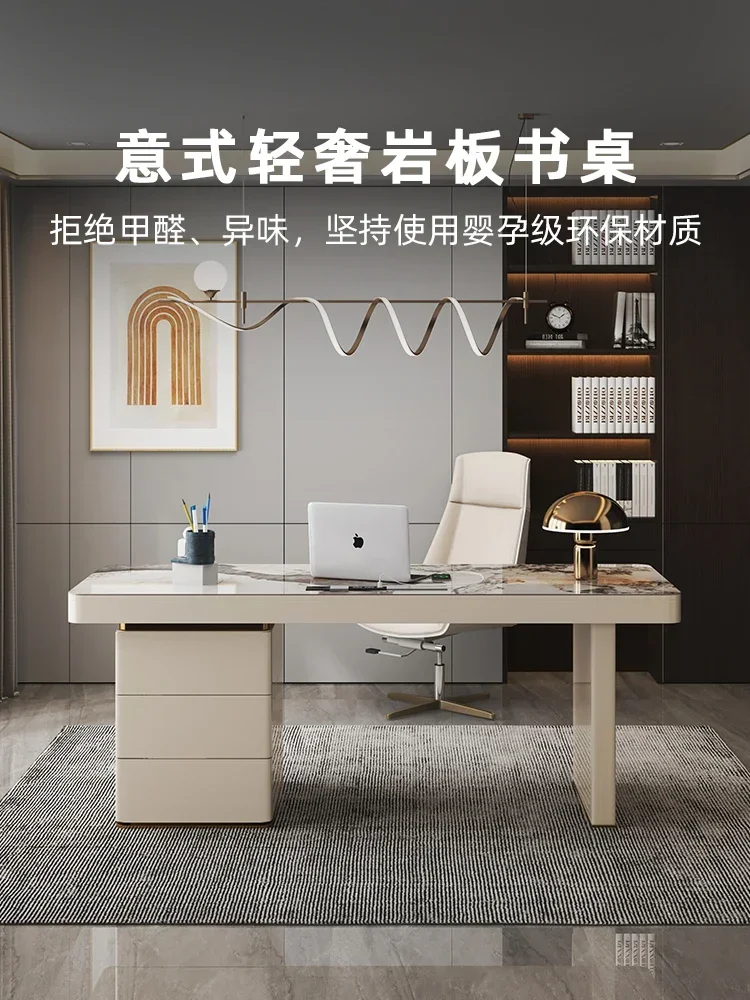 Luxury slate desk study designer desk modern high-grade bright home office integrated computer desk
Luxury slate desk study designer desk modern high-grade bright home office integrated computer desk