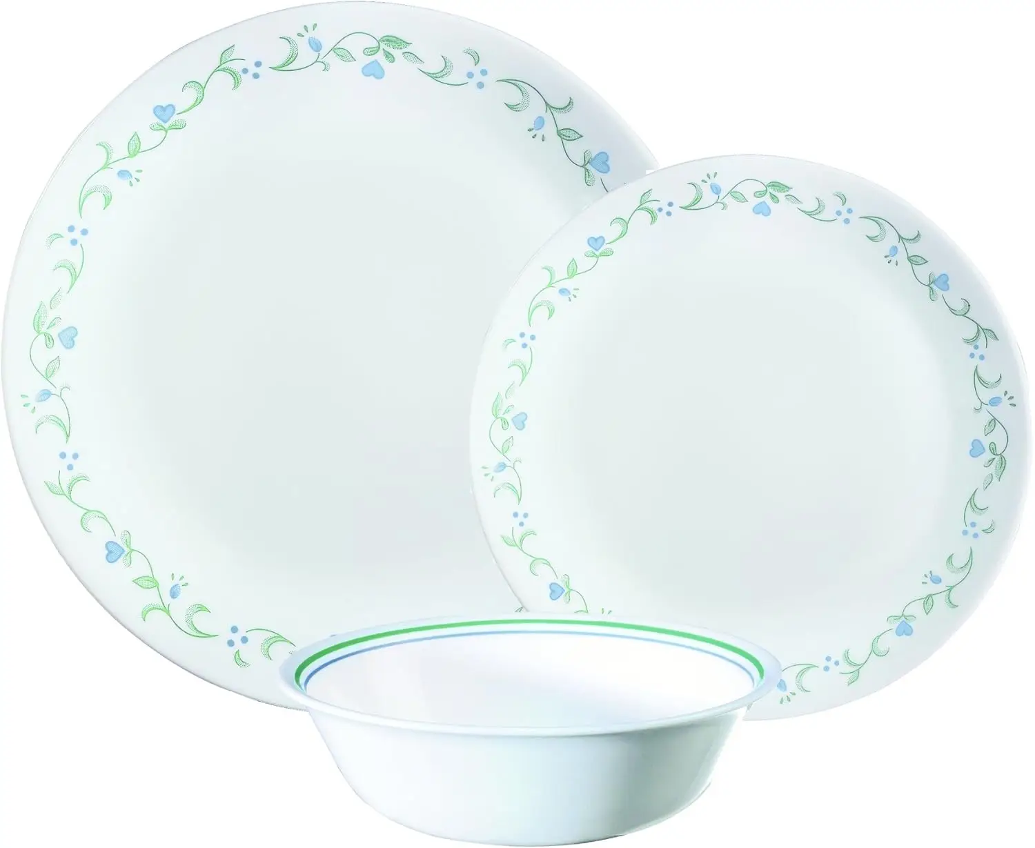 Glass 12-Piece Country Cottage Chip and Break Resistant Dinner Set, Green/Blue - 3029B
Glass 12-Piece Country Cottage Chip and Break Resistant Dinner Set, Green/Blue - 3029B