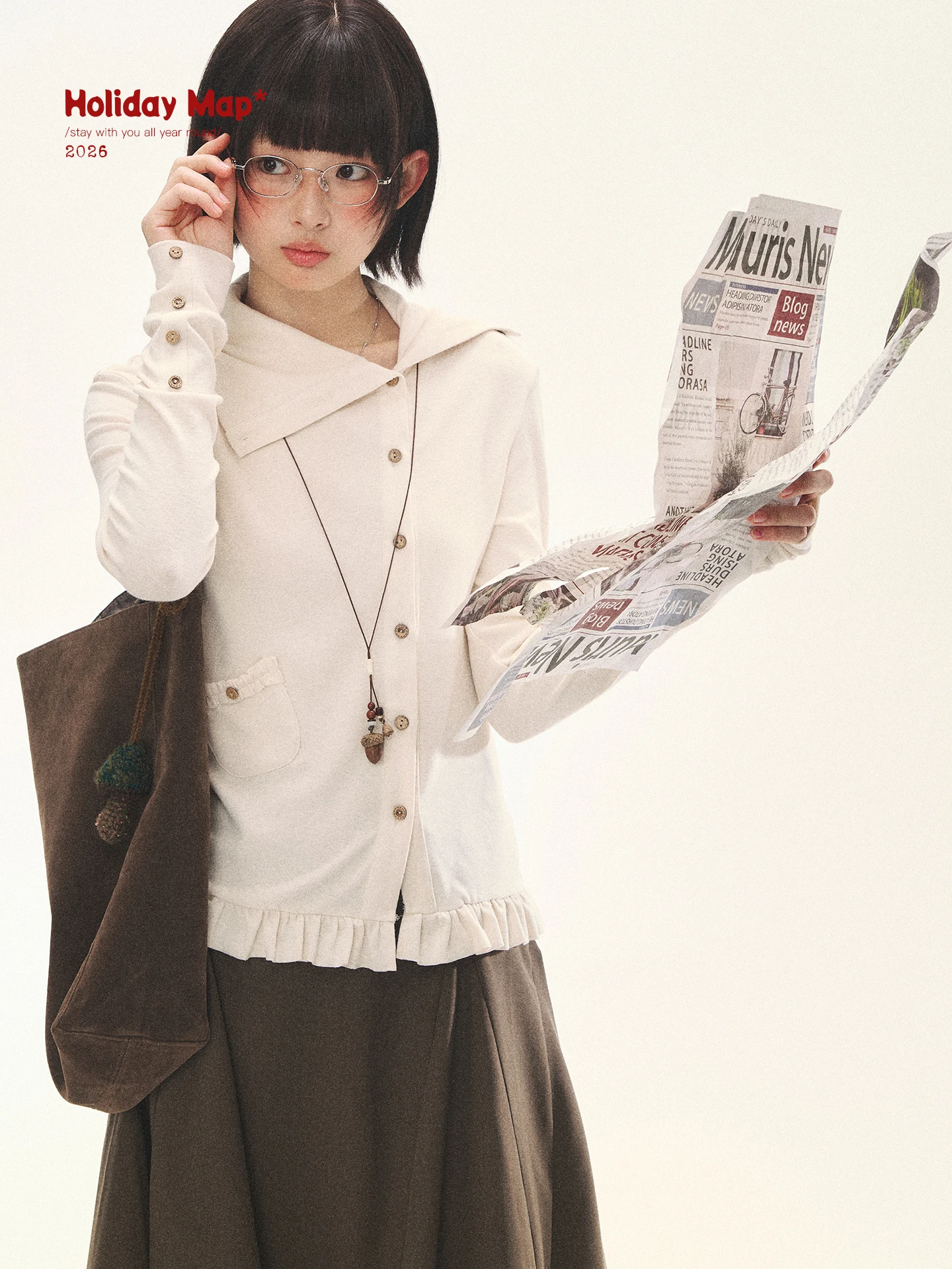 Asymmetric Holide Map "White Fuzz Trim" Knitted Cardigan nut Button Flip Collar Base Layer Women's Faion Spring 2026
Asymmetric Holide Map "White Fuzz Trim" Knitted Cardigan nut Button Flip Collar Base Layer Women's Faion Spring 2026