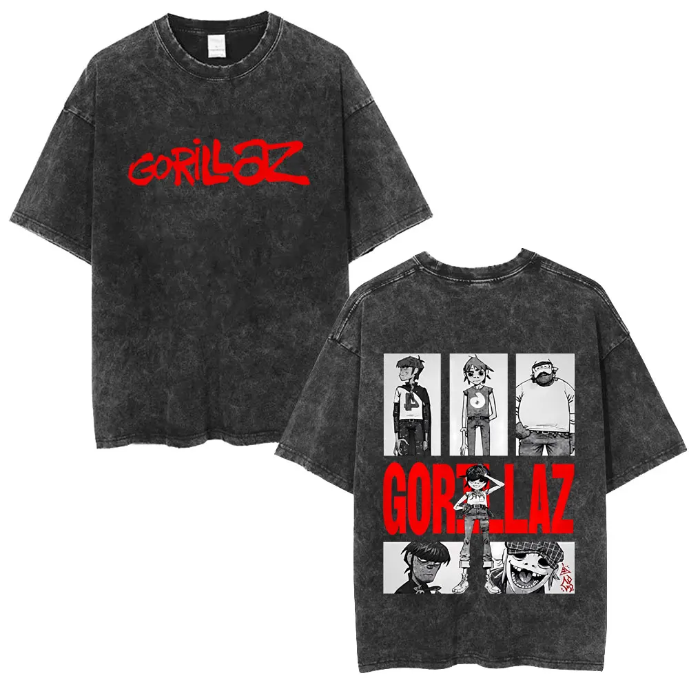 Washed Vintage Rock Band Gorillaz T-shirt Men Women Clothing Hip Hop Fashion T Shirt Men's Retro Oversized Short Sleeve T-shirts
Washed Vintage Rock Band Gorillaz T-shirt Men Women Clothing Hip Hop Fashion T Shirt Men's Retro Oversized Short Sleeve T-shirts