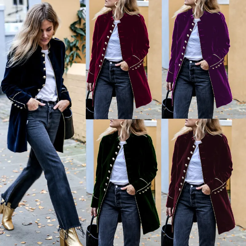 2023 Autumn Winter Warm Velvet Collage Multi-Button Women's Coat Clothes For Women Stand Collar Long Warm Coat Casual
2023 Autumn Winter Warm Velvet Collage Multi-Button Women's Coat Clothes For Women Stand Collar Long Warm Coat Casual