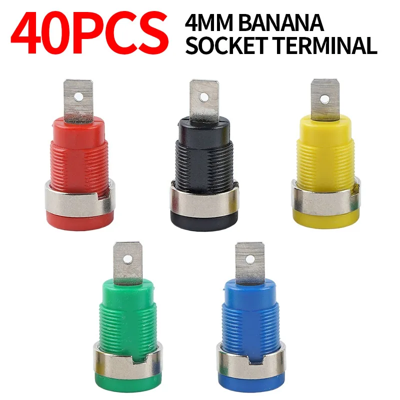 40PCS Insulated Safety 32A 4mm Banana Socket Terminal 5 Colors Female Jack Panel Mount Socket Binding Post Wire Connector
40PCS Insulated Safety 32A 4mm Banana Socket Terminal 5 Colors Female Jack Panel Mount Socket Binding Post Wire Connector