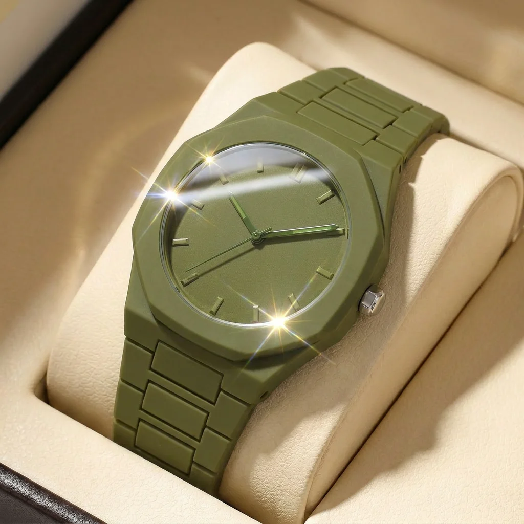 1pcs Men's Khaki Green Resin Band Luxury Business Quartz Watch for Party Holiday Gift
1pcs Men's Khaki Green Resin Band Luxury Business Quartz Watch for Party Holiday Gift