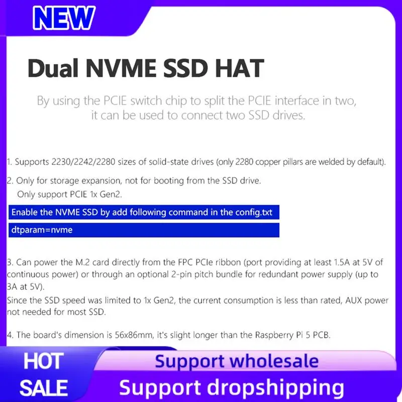 Подходит MPS2280D + корпус + радиатор Pi5 для Raspberry Pi 5 PCIE к M.2 Dual NVME SSD HAT Поддержка 2280/2242/2230 SSD Синяя печатная плата
Подходит MPS2280D + корпус + радиатор Pi5 для Raspberry Pi 5 PCIE к M.2 Dual NVME SSD HAT Поддержка 2280/2242/2230 SSD Синяя печатная плата