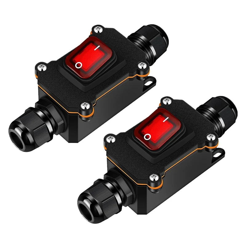 ABNO-2 Pcs 12V Inline Switch Waterproof Inline Cord Switch Waterproof Toggle Switch With Red Light Rocker Button
ABNO-2 Pcs 12V Inline Switch Waterproof Inline Cord Switch Waterproof Toggle Switch With Red Light Rocker Button