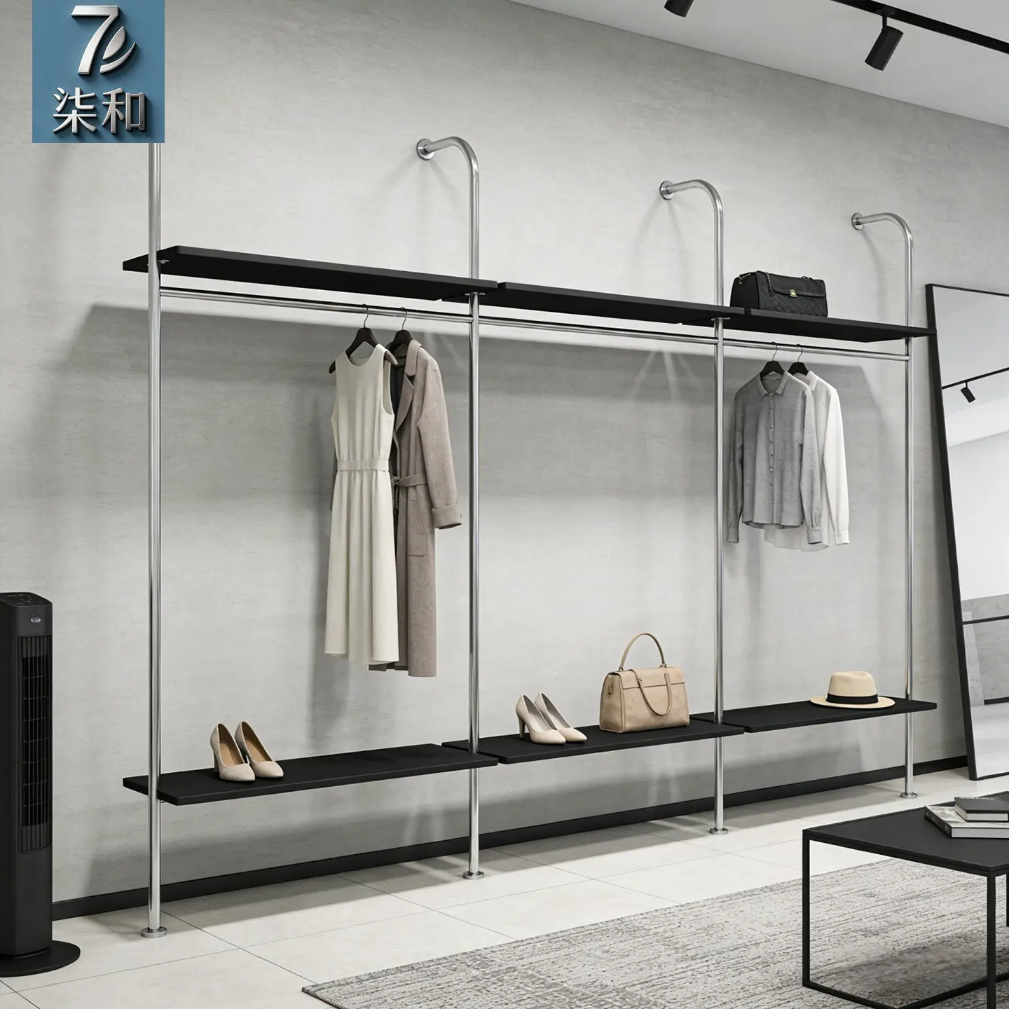 Clothing store display rack Wall-mounted stainless steel clothes rack Women's clothing store combination special display rack
Clothing store display rack Wall-mounted stainless steel clothes rack Women's clothing store combination special display rack