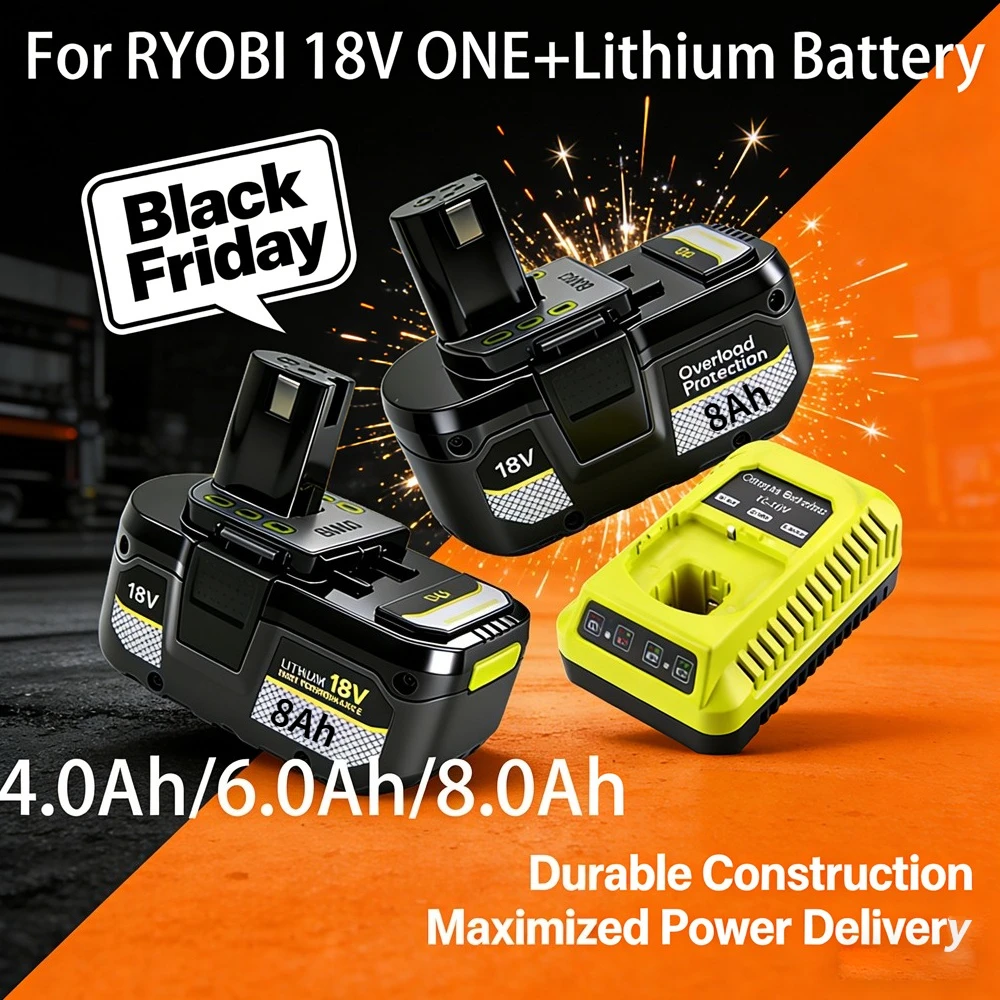 New RYOBI 18V ONE+4.0Ah/6.0Ah/8.0Ah lithium-ion High-Performance Battery, P109 P108 P107 Suitable For All ONE+Series Power Tools
New RYOBI 18V ONE+4.0Ah/6.0Ah/8.0Ah lithium-ion High-Performance Battery, P109 P108 P107 Suitable For All ONE+Series Power Tools