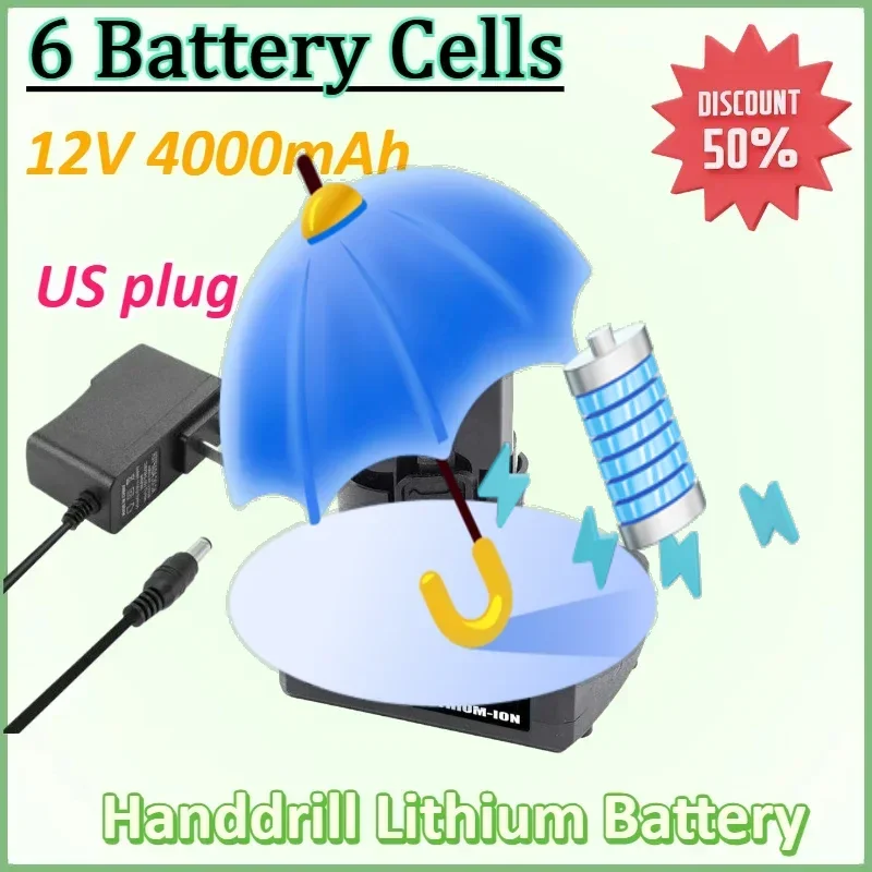 6 Battery Cells 12V 4000mAh Rechargeable Lithium-Ion Battery for Cordless Screwdriver Electric Pistol Drill Mini Angle Grinder
6 Battery Cells 12V 4000mAh Rechargeable Lithium-Ion Battery for Cordless Screwdriver Electric Pistol Drill Mini Angle Grinder