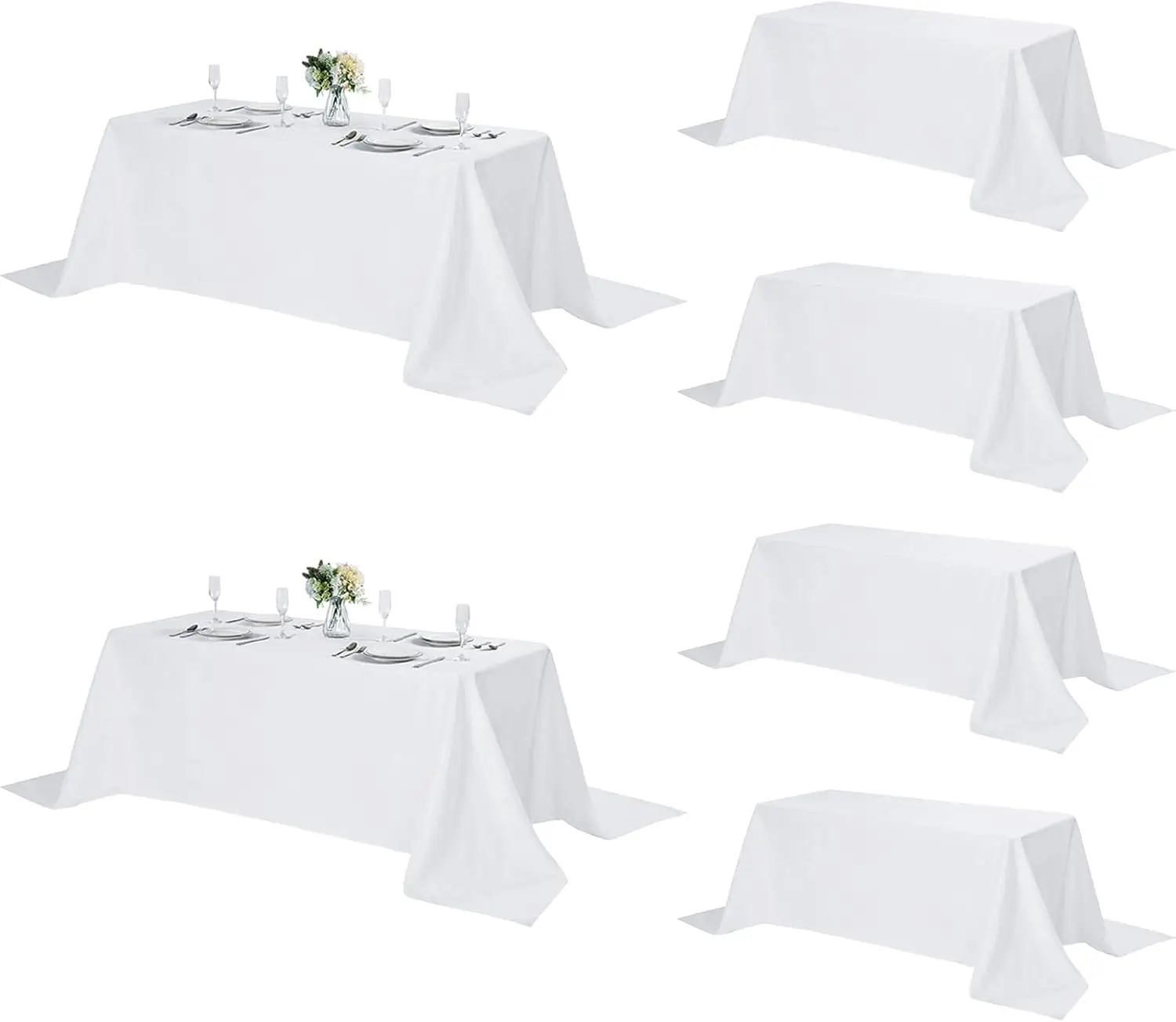 6 Pack Rectangle Tablecloth 90x132 Inch Stain Resistant Wrinkle Polyester Fabric Table Cover for Kitchen Dining Wedding Party
6 Pack Rectangle Tablecloth 90x132 Inch Stain Resistant Wrinkle Polyester Fabric Table Cover for Kitchen Dining Wedding Party