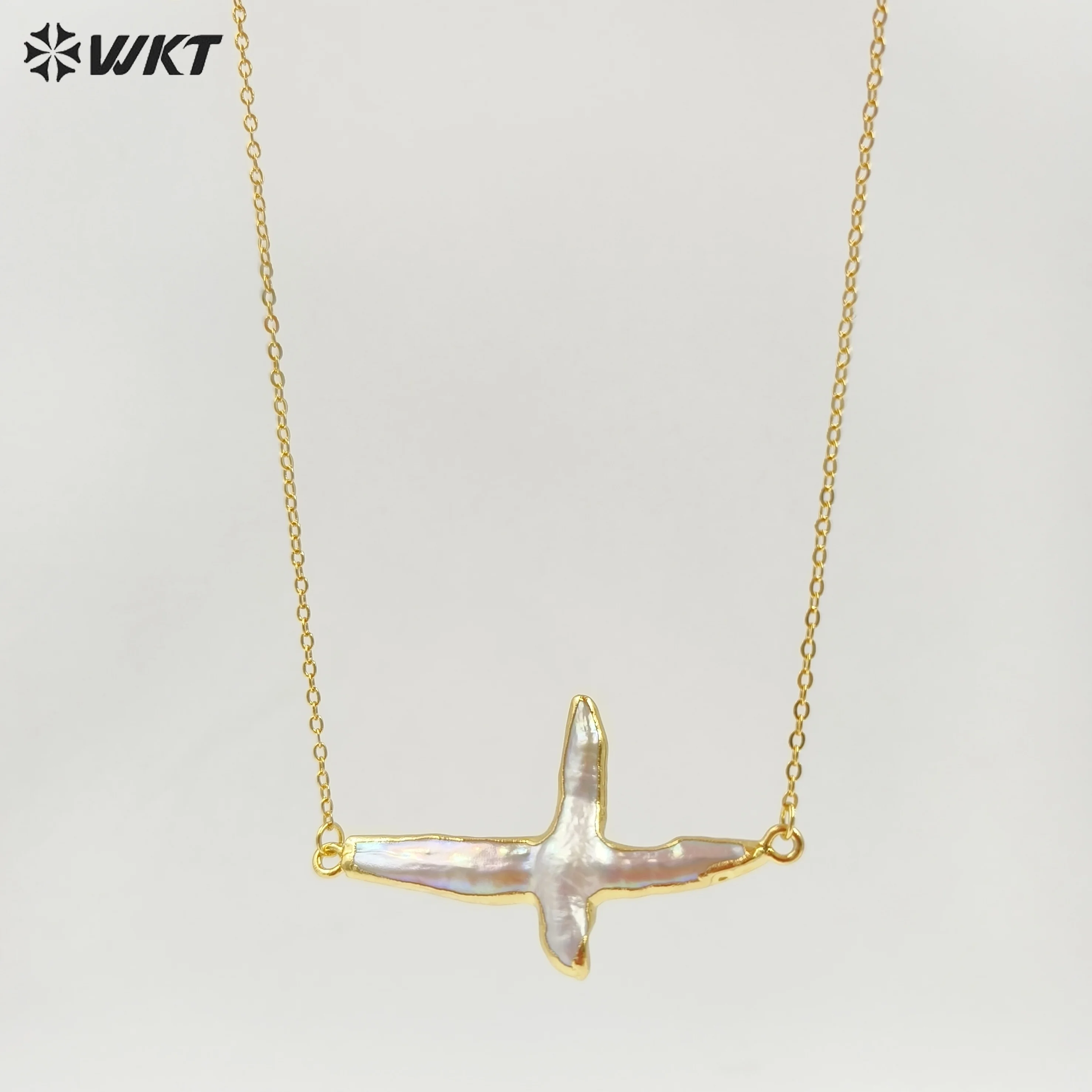 WT-N659 Classic Natural Freshwater Pearl Cross Shape Irregular Size With 18k Gold Plated Necklace Women Sweater Jewelry
WT-N659 Classic Natural Freshwater Pearl Cross Shape Irregular Size With 18k Gold Plated Necklace Women Sweater Jewelry