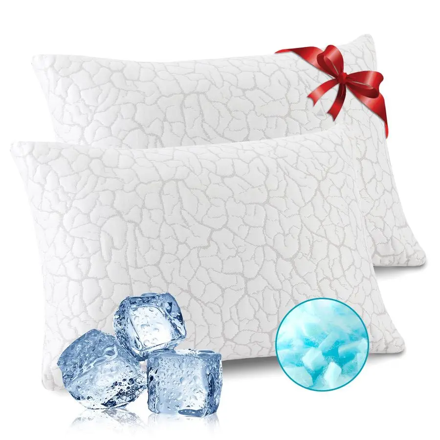 Pillows for Sleeping 2 Pack, King Size Adjustable Shredded Memory Foam Pillows, Firm Bed Pillows for Side, Back, Stomach, Hot Sl
Pillows for Sleeping 2 Pack, King Size Adjustable Shredded Memory Foam Pillows, Firm Bed Pillows for Side, Back, Stomach, Hot Sl