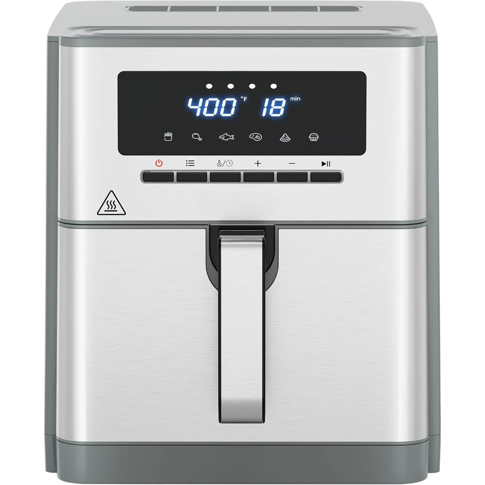 10 Quart Air Fryer, Large Air Fryer, 400°F Temp Controls in 5° Increments, Ceramic Coated Nonstick Basket and Crisper Plate
10 Quart Air Fryer, Large Air Fryer, 400°F Temp Controls in 5° Increments, Ceramic Coated Nonstick Basket and Crisper Plate