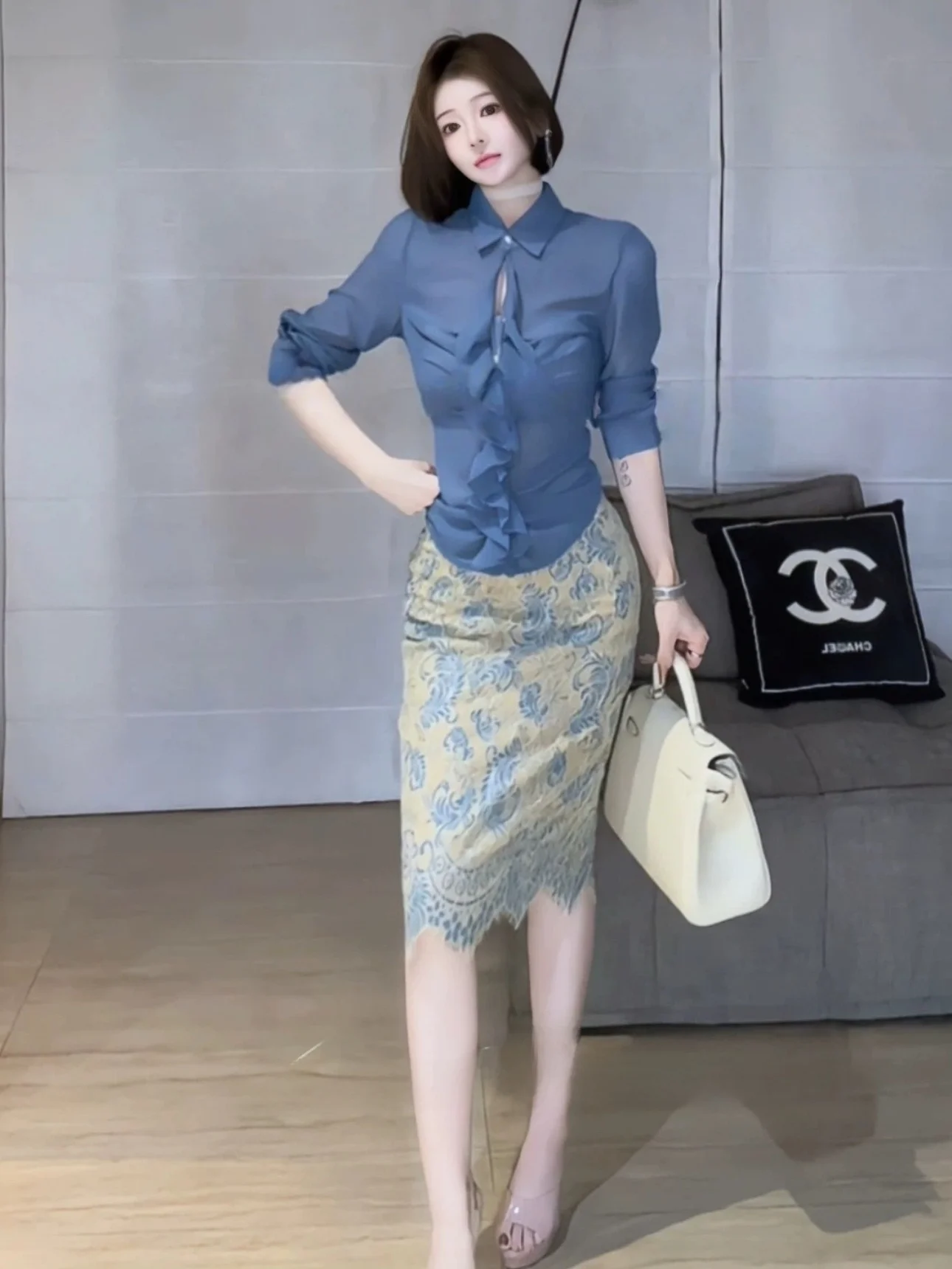 Elegant Lace Half Skirt Women's Slim Fit Bodycon High Waist A-Line Skirt Asymmetrical Hemline Chiffon Fabric Summer New Arrival
Elegant Lace Half Skirt Women's Slim Fit Bodycon High Waist A-Line Skirt Asymmetrical Hemline Chiffon Fabric Summer New Arrival