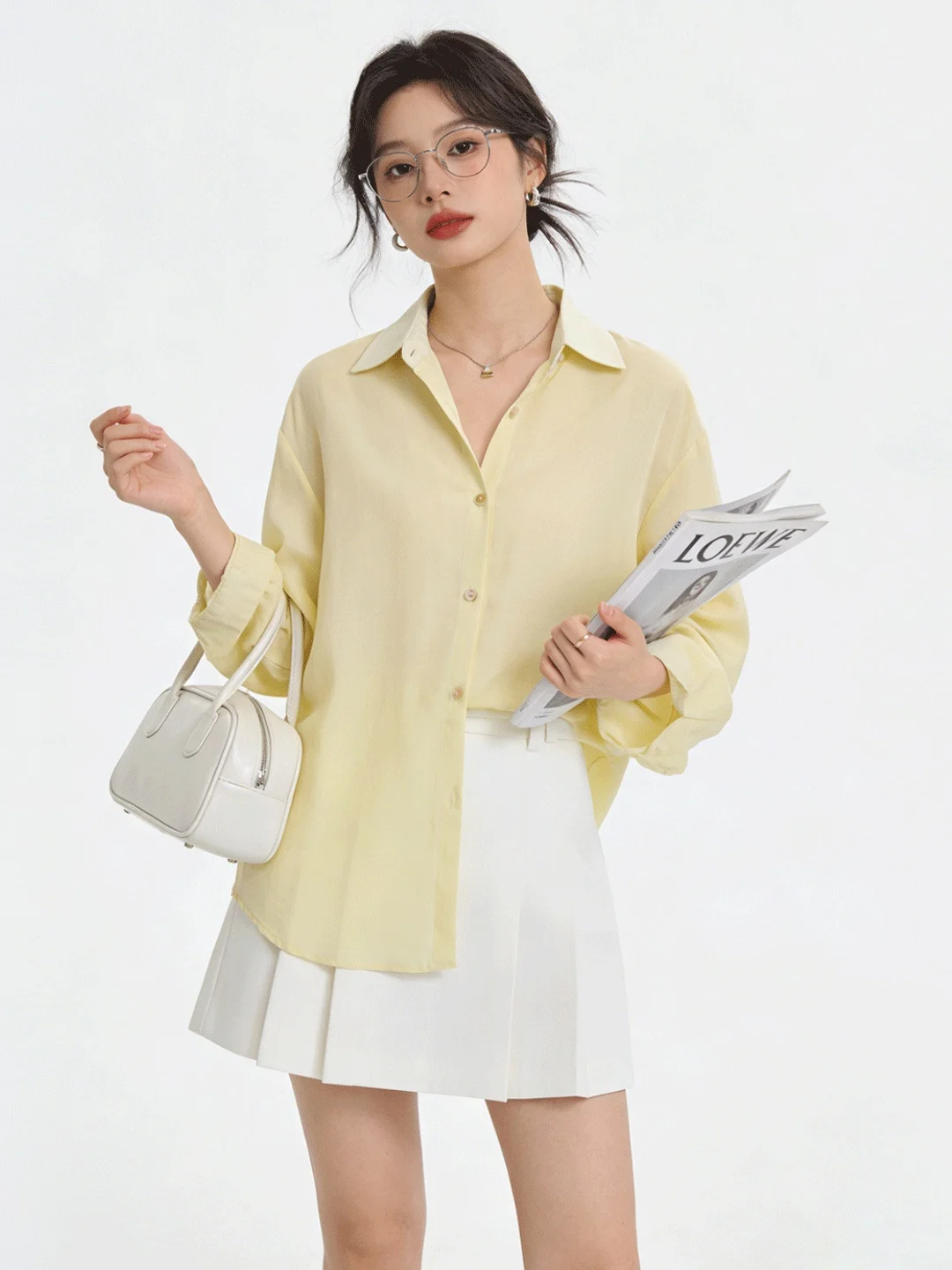 Spring Summer Loose Fit Collar Yellow Shirt Lightweight Sun Protection Casual Open Cardigan Korean Style Women's Shirt
Spring Summer Loose Fit Collar Yellow Shirt Lightweight Sun Protection Casual Open Cardigan Korean Style Women's Shirt