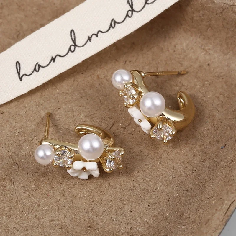 Real 925 Silver Zircon Pearl Flower Stud Earrings for Women Light Luxury Fine Jewelry Minimalist Cute Plant Accessories
Real 925 Silver Zircon Pearl Flower Stud Earrings for Women Light Luxury Fine Jewelry Minimalist Cute Plant Accessories