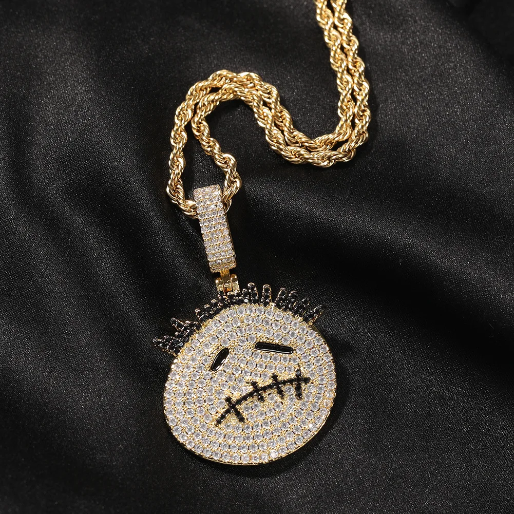 Men's and women's necklace gold-plated zircon cartoon spiky zombie hip-hop rock fashion jewelry party accessories
Men's and women's necklace gold-plated zircon cartoon spiky zombie hip-hop rock fashion jewelry party accessories