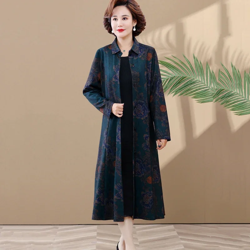 Women's Thin Long Trench Coat Single-Breasted Print Design Elegant Luxury Windbreaker Overcoat for Autumn Middle-Aged Ladies
Women's Thin Long Trench Coat Single-Breasted Print Design Elegant Luxury Windbreaker Overcoat for Autumn Middle-Aged Ladies