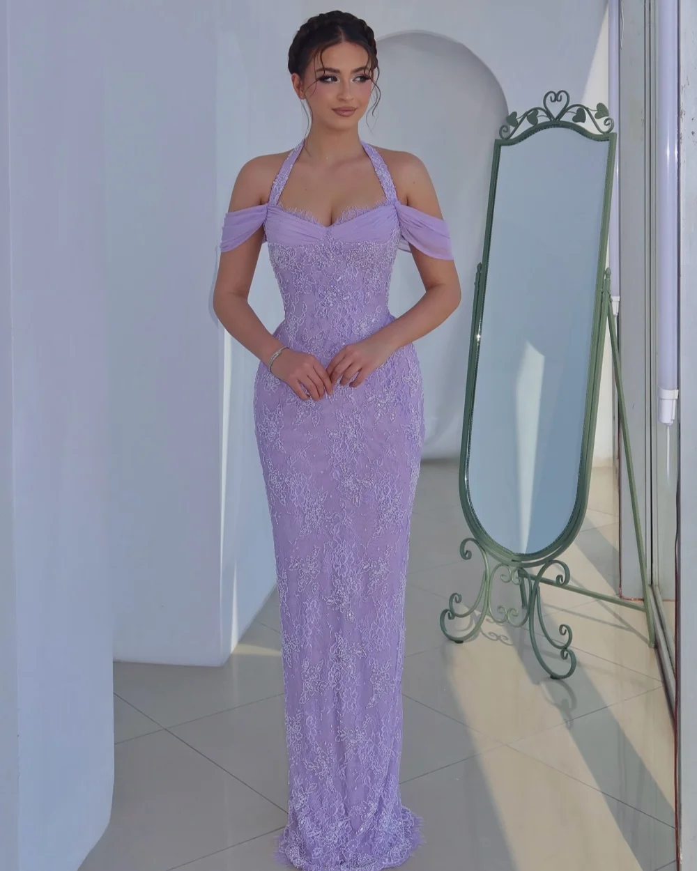 Customized Fashion Women Lace Applique Pleat Straight Evening Dresses Sexy Off-the-shoulder Sleeveless Floor Lenght Party Gowns
Customized Fashion Women Lace Applique Pleat Straight Evening Dresses Sexy Off-the-shoulder Sleeveless Floor Lenght Party Gowns