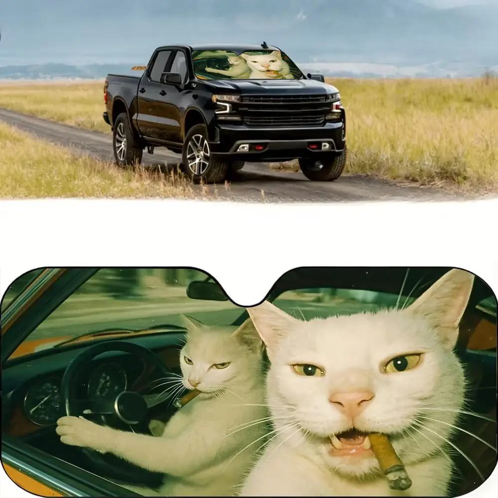 Funny Cats Driving Sun Visor Reusable Aluminum Foil Windshield UV Protection Heat Insulation Cover Foldable Sun Visor Shade
Funny Cats Driving Sun Visor Reusable Aluminum Foil Windshield UV Protection Heat Insulation Cover Foldable Sun Visor Shade
