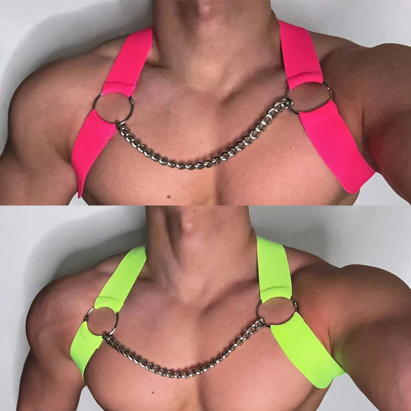 Fluorescent Color Chest Strap Men'S Pole Dance Costumes Chest Chain Bar Nightclub Stage Accessories Rave Outfit Muscular Man
Fluorescent Color Chest Strap Men'S Pole Dance Costumes Chest Chain Bar Nightclub Stage Accessories Rave Outfit Muscular Man 