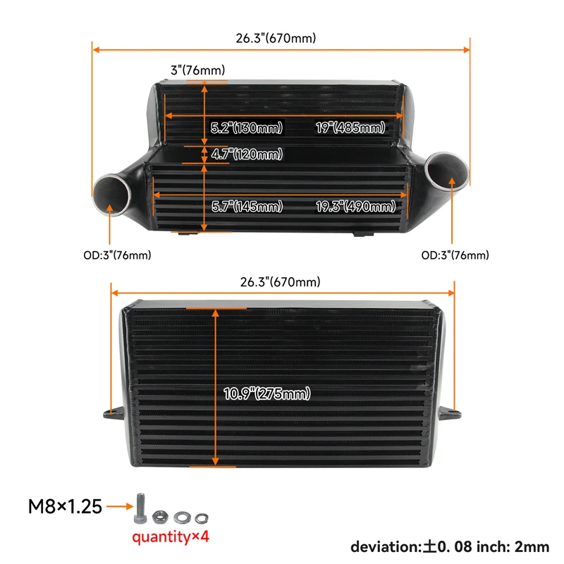 7,5-дюймовый интеркулер Bar&Plate для BMW 135i 335i 335is 335ixi 335 E82 E88 E90 E91 E92 E932 N54/N55 Twin Turbo, алюминиевый, для повышения производительности
7,5-дюймовый интеркулер Bar&Plate для BMW 135i 335i 335is 335ixi 335 E82 E88 E90 E91 E92 E932 N54/N55 Twin Turbo, алюминиевый, для повышения производительности