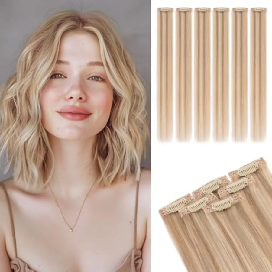 Real Human Hair Clip In Extensions-6 Pcs Single Clip Design-Invisible Clip in Extensions for Thin Short Hair-Hairpieces for Wom
Real Human Hair Clip In Extensions-6 Pcs Single Clip Design-Invisible Clip in Extensions for Thin Short Hair-Hairpieces for Wom