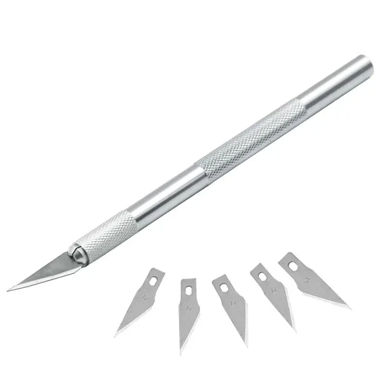 Aluminum Alloy Engraving Non-Slip Metal Scalpel Knife Kit DIY Blades Cutter Craft Knives For Mobile Phone PCB Repair Hand Tools
Aluminum Alloy Engraving Non-Slip Metal Scalpel Knife Kit DIY Blades Cutter Craft Knives For Mobile Phone PCB Repair Hand Tools