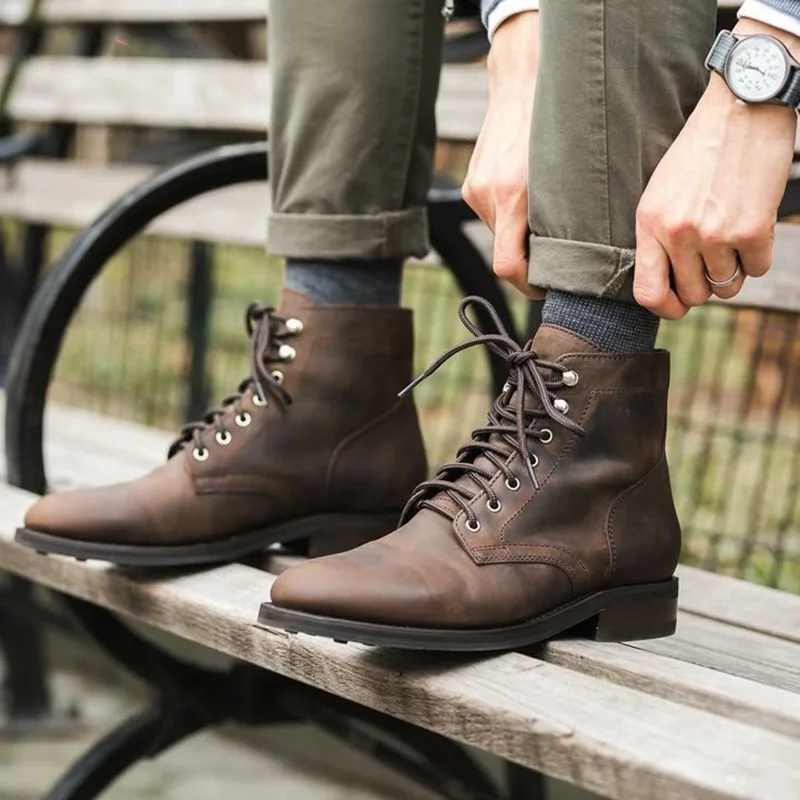 Brown Lace Up Matte Men Shoes Men's Dress Shoes Leather Boots High Quality Party Shoes Fashion Big Size 48 Zapatillas Mujer
Brown Lace Up Matte Men Shoes Men's Dress Shoes Leather Boots High Quality Party Shoes Fashion Big Size 48 Zapatillas Mujer