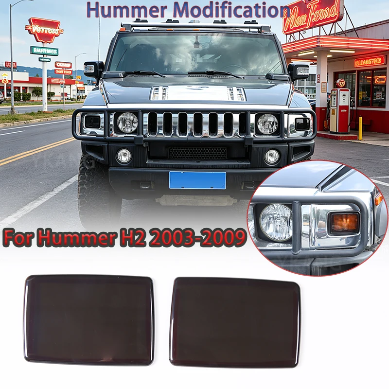 Fit For Hummer H2 2003-09 Car Styling ABS Blackened Car Front Turn Signal Light Cover Protect Lampshade Sticker Car Accessories
Fit For Hummer H2 2003-09 Car Styling ABS Blackened Car Front Turn Signal Light Cover Protect Lampshade Sticker Car Accessories