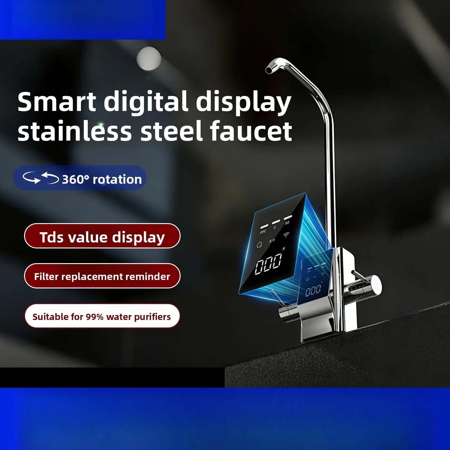 New Smart Tds Digital Water Purifier Faucet Kitchen Household Single and Double Water Direct Drinking Heating Stainless Steel
New Smart Tds Digital Water Purifier Faucet Kitchen Household Single and Double Water Direct Drinking Heating Stainless Steel