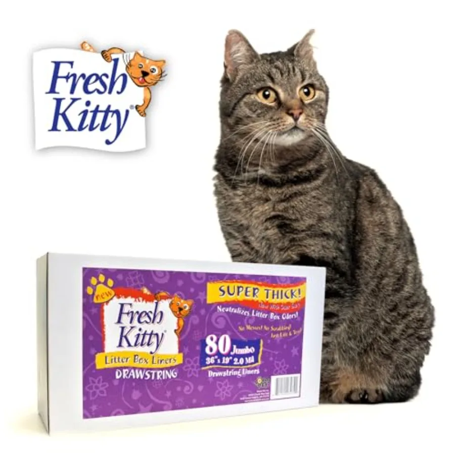 Litter Box Liners Super Thick, Durable, Easy Clean Up Jumbo Drawstring Scented Litter Pan Liners, Bags for Pet Cats
Litter Box Liners Super Thick, Durable, Easy Clean Up Jumbo Drawstring Scented Litter Pan Liners, Bags for Pet Cats