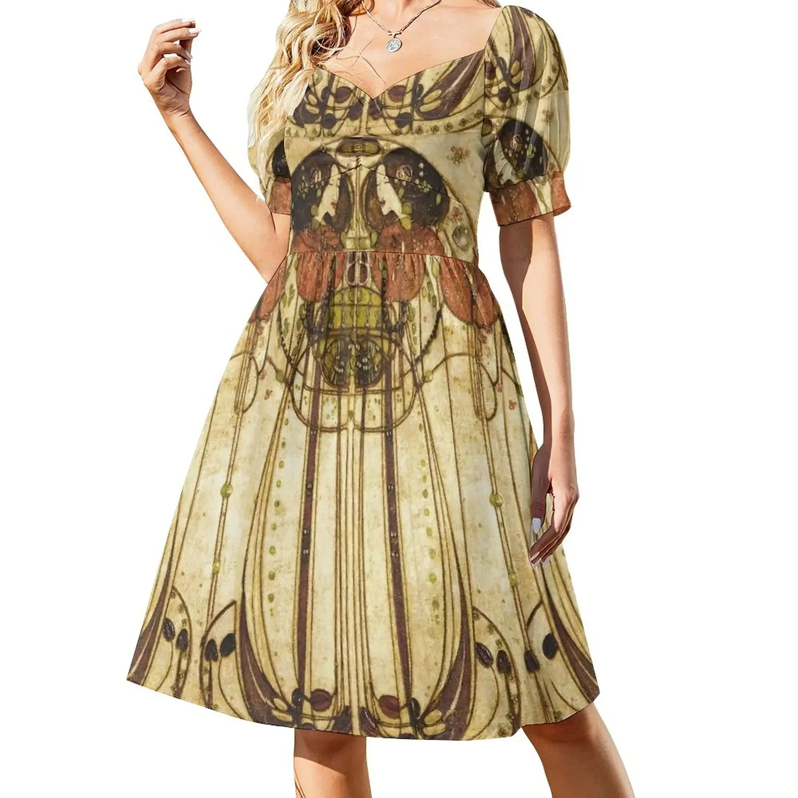 THE WASSAIL Art Nouveau Female Figures With Red Apples Short-Sleeved Dress Summer women's clothing sexy dress for women
THE WASSAIL Art Nouveau Female Figures With Red Apples Short-Sleeved Dress Summer women's clothing sexy dress for women